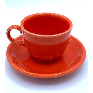 Fiestaware Homer Laughlin Coffee /Tea Cup & Saucer Replacement Persimmon / USA